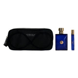 Versace Pour Homme Dylan Blue by Versace, 3 Piece Gift Set men with Pouch